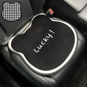 오너클랜 자동차 곰돌이 차량방석 시트 체크 싱글방석 1p 자동차소품 자동차시트매트 사계절시트 예쁜방석