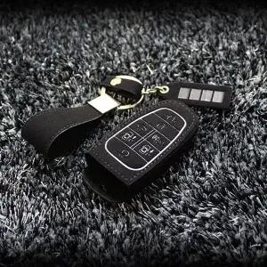 차량용품 소나타 DN8 7버튼 가죽 키링 키홀더 키케이스