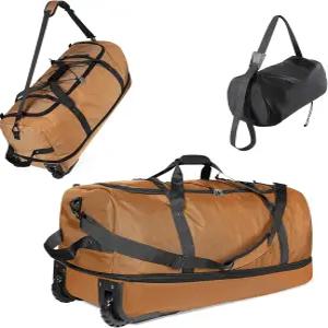 로마타임 32인치 소프트 사이드 접이식 휠드 더플백 110L 확장형 140L 롤링 여행 가방 어울리는 수납