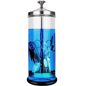 소독제 살균기 병 - 네일 도구 및 바버샵 헤어 스타일리스트 도구용 내구성 유리(50온스/1500ml)