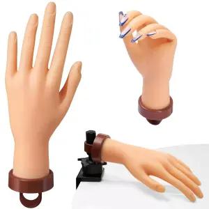 아크릴 네일 연습용 핸드 - 마네킹 페이크 유연한 매니큐어 트레이닝 초보자용 아트(스탠드 없음)