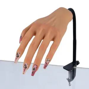 아크릴 네일용 실리콘 연습용 핸드 조절 가능한 브래킷이 있는 마네킹 DIY 네일/네일 아트 초보자/네일