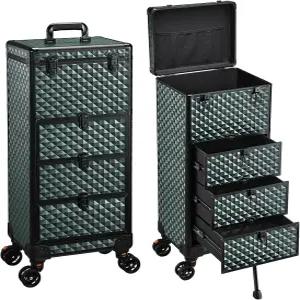 서랍 3개가 있는 유이은 네일 카트 살롱 스테이션 미용 케이스 온 휠 롤링 메이크업 트레인 스파