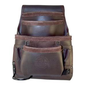 그레인텍스 OS2220 10 포켓 오일 태닝 가죽 네일 & 도구 파우치 다크 브라운 색상의 컨스트럭터 / 전기 기술자 배관공