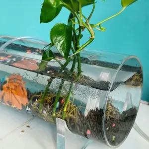 릴 원통 어항 투명 파이프 수조 희귀 책상 열대어 거실 인테리어