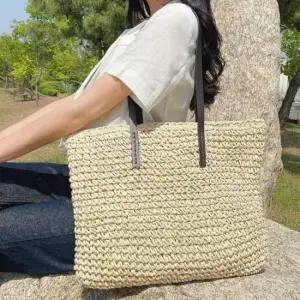 [패션] 토트백 왕골 베이지 가방 라탄
