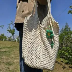 [패션] 여름 니트 뜨개 그물 에코백 비치 숄더백