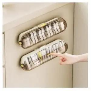 [생활] 다용도 부착식 정리함 분리형 칸막이 정리함 플라스틱 수납함 투명 서랍