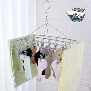 스테인리스 양말건조대 다용도 세탁소품 컬러별 양말건조대 걸이 다용도 스텐 빨래집게