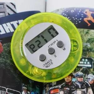 원형 자석 디지털 타이머 옐로우 스톱워치 디지털타이머 디지털스톱워치 주방타이머