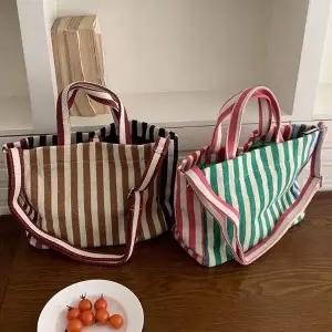 (HT4100) 여성 버스 백 백 토트백 천 백팩 여성 캐주