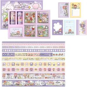 소녀 DIY 다이어리 185개 세트 8-13세 장난감 문구 얇은 스티커 및 작은 일상용품 생일 선물 소녀들을 위한