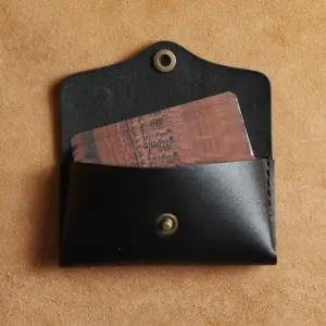 가죽 홀스냅 명함지갑 시크블랙 남성지갑 가죽지갑 미니지갑