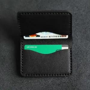 가죽 지폐수납 카드지갑 시크블랙 남성지갑 가죽지갑 미니지갑