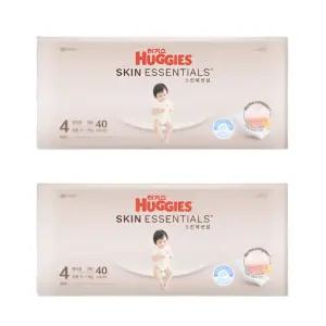 하기스 스킨에센셜 팬티형 4단계 공용 40매X2팩 80매