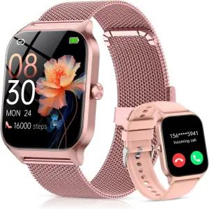 여성용 CASCHO 스마트 워치(2밴드) AI 음성이 포함된 블루투스 콜 워치 1.85인치 HD 피트니스