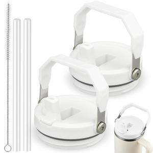 [미국배송] 스탠리 40온스 켄처 텀블러 뚜껑 손잡이가 있는 플립 스트로 컵 상단 커버 2팩 교체 누수 방지