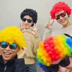 블랙 013ZSQ46 뽀글머리 폭탄 네컷 인생사진 가발