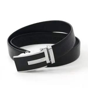 자동버클 860RKH73 바론 추천 소가죽 벨트(실버블랙) 꾸안꾸