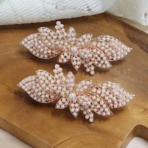 별꽃 843NTL66 진주 자동핀 바레트