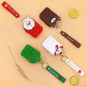 크리스마스 510ROI77 산타 루돌프 푸쉬팝 동전지갑 키링케이스