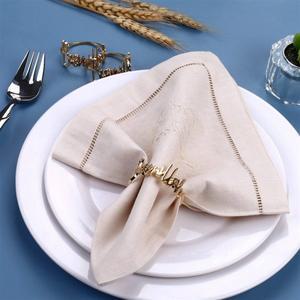 PZHI-12Pcs Bismillah 냅킨 링 Eid Mubarak 이슬람교도 라마단 카림 버클 웨딩 디너 테이블 장식