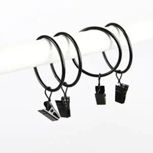 커텐고리 원형 동그란 집게 링 블랙 1P