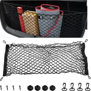 ZNDAW 신축성 카고 네트 조절 가능한 탄성 저장 메쉬 장착 나사와 후크가 있는 엔벨로프 스타일 자동차