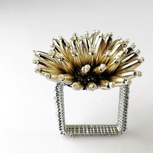 디자인 실버 꽃 냅킨 링 웨딩 홀리데이 장식  홀더 6개