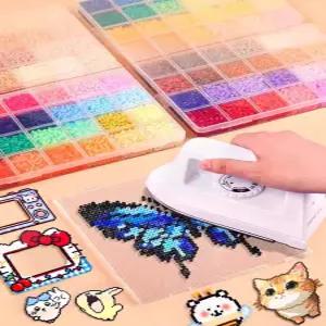 비즈 만들기 DIY 어린이 창의력 공예 재료 픽셀 수 콩 모음 키트 장난감