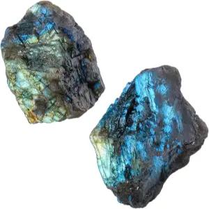 아펜시 래브라도라이트 원 크리스탈 2PCS 천연 거친 바위 치유 크리스탈과 돌 DIY 스톤 명상 분수 정원 홈