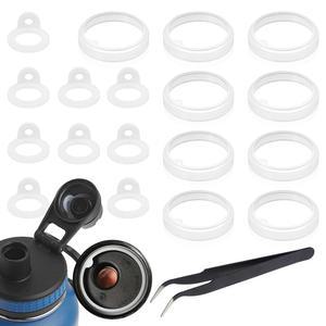 [미국배송] 써모플라스크 24/32/40/64온스용 18PCS 물병 개스킷 교체 탈 교체 액세서리 및 핀셋 스파우트 뚜껑과 호환되는 실리콘 O