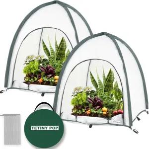 2pcs 퀵 오픈 식물 커버 얼림 방지 휴대용 작은 정원 꽃과 화분용 차가운 서리용 새 해충으로부터 보호