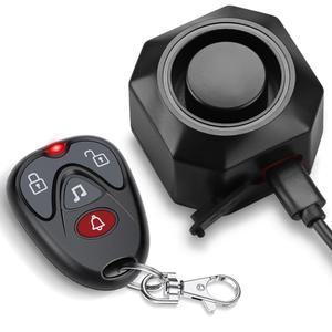 WSDCAM USB 충전식 자전거 알람, 리모컨 포함, 110dB 라우드 볼륨 조절 가능한 무선 차량 알람 시스템, 방지 진동 모션 센서 자동차 트레일러 오토바이 스쿠터 전기 자전거용