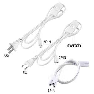 라이트 튜브 전원 공급 장치 충전 연장 와이어 2핀 3핀 구멍 커넥터 코드 ON/OFF 스위치 케이블