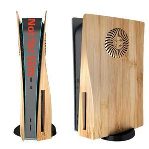 PS5 디스크 에디션 콘솔용 냉각 통풍구가 있는 커버 플레이트, 플레이스테이션 5 페이스 플레이트 사이드 패널 쉘 교체 보호 (우드 그레인)