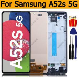 삼성호환 갤럭시호환 A52s 5G LCD 디스플레이 터치 스크린 디지타이저 어셈블리 수리 부품 용 AMOLED