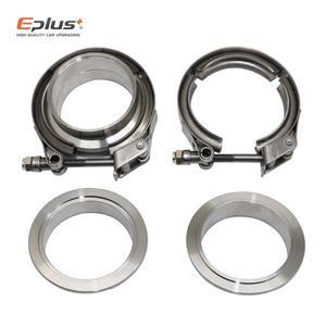 호환상품 범용 카 304 스테인리스 스틸 퀵 릴리즈 V 밴드 클램프 터보 배기 파이프 남성 여성 플랜지 키트