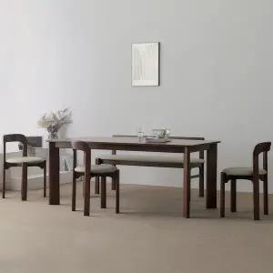 [스코나] 파인즈 원목 6인 식탁세트(벤치1개+의자3개)