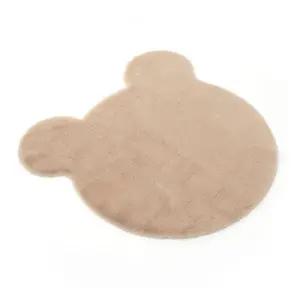 침실러그 브라운 곰돌이 베어 80cm 장모 인테리어 러그 카페트 소형러그