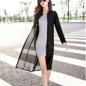 패션스타일 로미홀리 가디건 쉬폰 여름 레이스 빅사이즈 여성 망사 롱