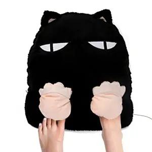 ( )USB 블랙캣 고양이 발난로 발열 방석 쿠션 풋워머 사무실 가정용 손난로