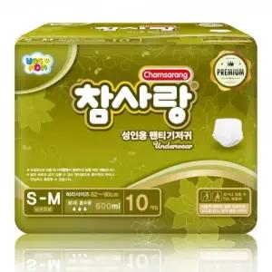 프리미엄 1+1/성인용기저귀 참사랑 소형(10px4팩) 팬티형 요실금팬티