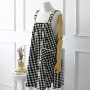 뷔스티에 원피스 앞치마 여성 어깨끈 레이어드 옆단추 양쪽 주머니 PO-901