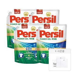 퍼실 파워젤 드럼/일반 겸용 1.8L, 4개 + 증정(세탁망 2종(M,L), 1개)