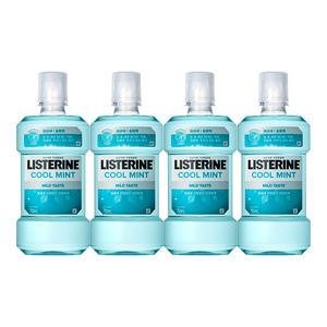 리스테린 쿨민트 마일드 750ml, 4개 + 증정(리스테린 캐비티케어 마일드 100ml, 2개)