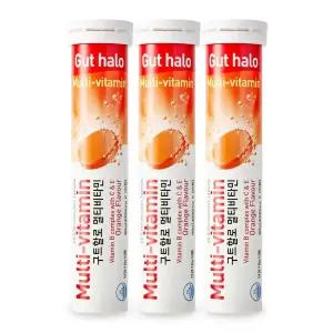 구트할로 멀티비타민 오렌지맛 발포 비타민 4000mg X 20정 3통