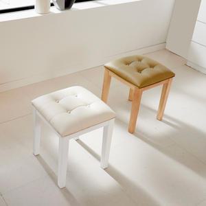 엣지 원목 화장대 의자