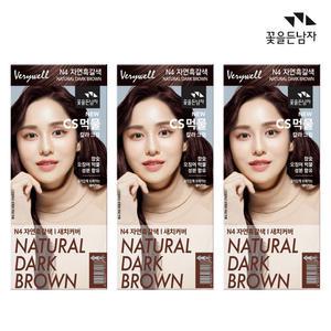 꽃을든남자 염색약 CS 먹물 헤어칼라 N4 자연흑갈색 x 3개