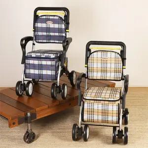 [효도선물] 고령자용 보행보조차 F-800 브라운 실버카 보행차 손잡이 높이조절, 안전브레이크 KC 인증상품